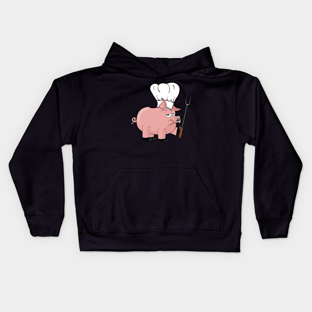 BBQ Pig Kids Hoodie by Dual Rogue